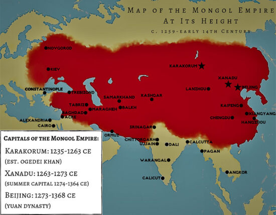 Map of Mongol Empire. Source: Wikipedia