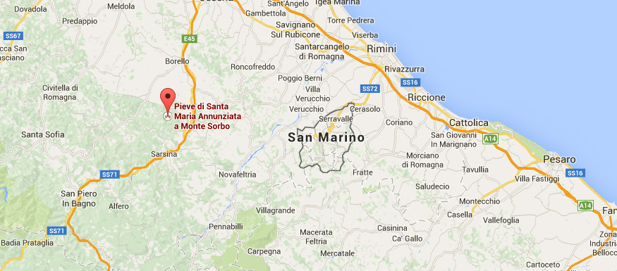 Map with Monte Sorbo Church