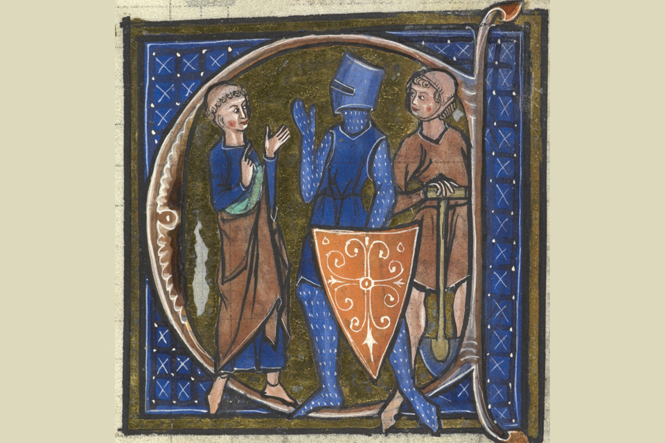 Medieval knight, monk and peasant from Sloane 2435, fol 85. © British Library