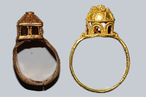 Merovingian architectonic rings from Brèves and Les-Rues-des Vignes. From Musée deCambrai and Musée de Clamecy. 