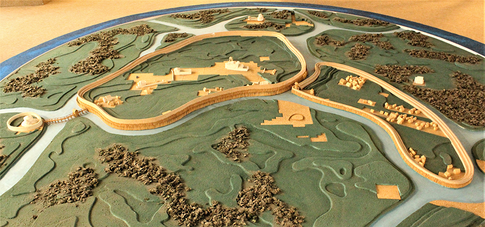 Model showing the layout of Mikulcice. Source: Wikipedia