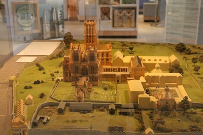 Model of Glastonbury Abbey in the site museum.