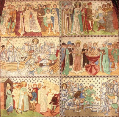 Murals in Uppsala Cathedral depicting St. Erik