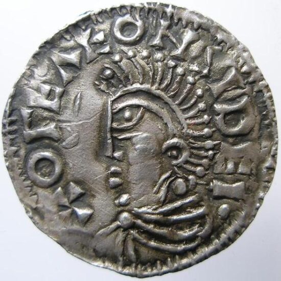 Olaf Skötkonung of Sweden. Coin from Sigtuna c. 1030.