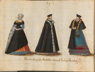 Pleated Dresses from Mecklenburg Bayern - BSB Cod icon 361 fol 57 v