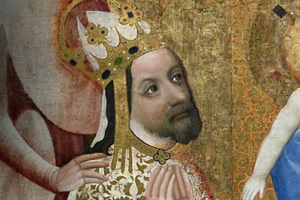 Portrait of Charles IV in Prague detail