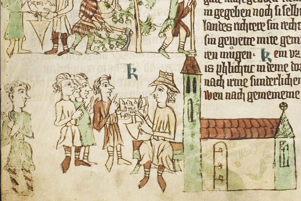 Peasants from Heidelberg Sachsenspiegel. Cod. Pal.germ 164