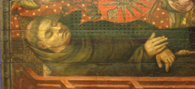 Adolf IV in a sarcophagus: an ideal portrait painted about 1450, originally the lower part of a double portrait in the Maria-Magdalenen-Kloster, Kiel. Source: Wikipedia