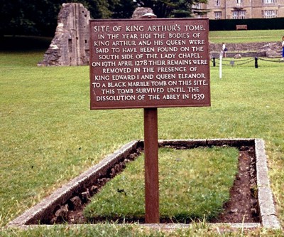 Site of King Arthurs tomb Glastonbury Abbey