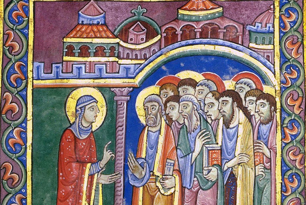 St Albans Psalter Mary announces the Resurrection