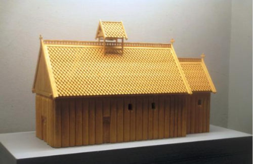 St. Salavator also called Drottens kyrka in Lund. Reconstruction of early stave church. Source: Wikipedia