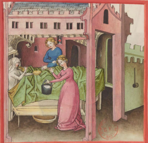 IBN BUTLÂN , Tacuinum sanitatis, Bibliothèque nationale de France, Département des manuscrits, Latin 9333, fol 42 v.