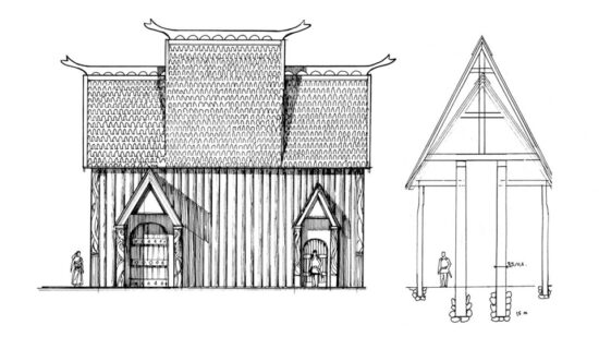 Temple or Cultic House from Uppåkra. Reconstruction by Loic Lecareux