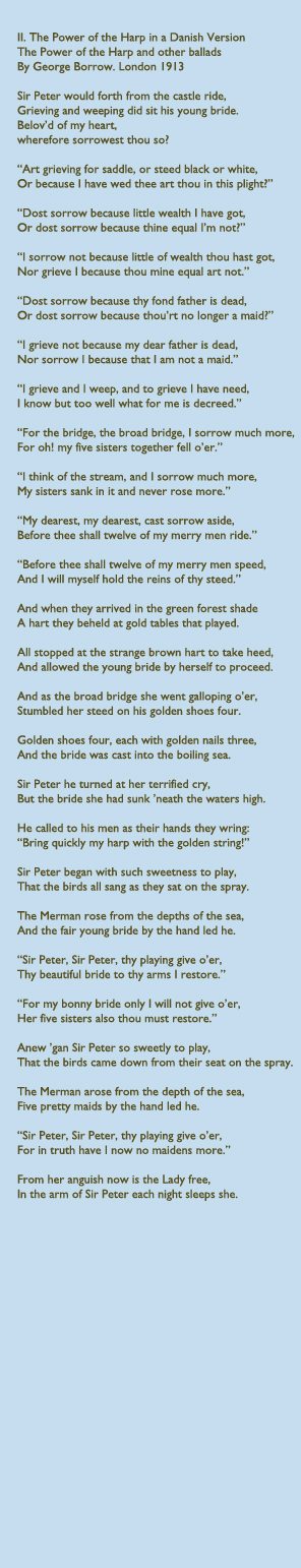 The Power of the Harp a medieval Danish Ballad