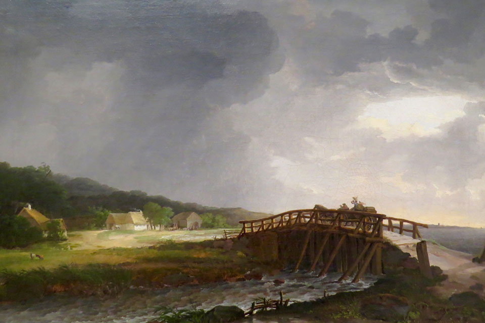 Bridge over Tryggevælde river. By I. C. Dahl 18th century. © Statens Museum for Kunst. Source: Wikipedia