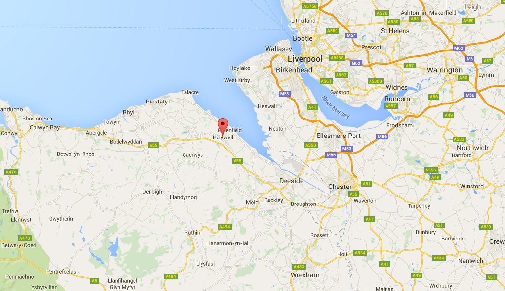 Treffynnon in Wales - map