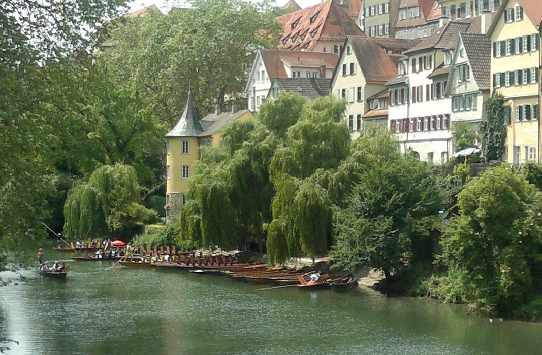 Tuebingen with river-boats