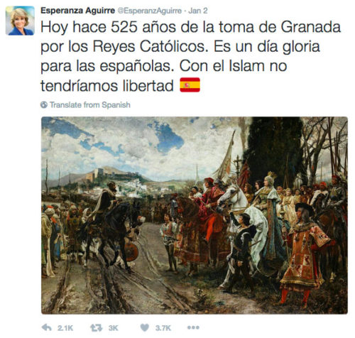 Twitter by Esperanza Aguirre on la Toma Madrid