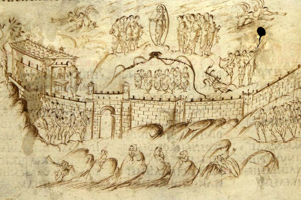Utrecht Psalter, fol 26 v. Source: