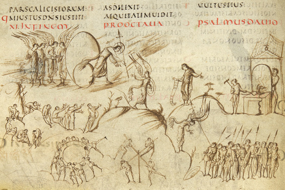Utrecht_Psalter psalm 11 wikipedia