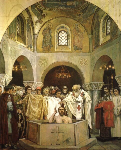 Baptism of Vladimir. By Vasnetsov. Wikipedia(Public Domain