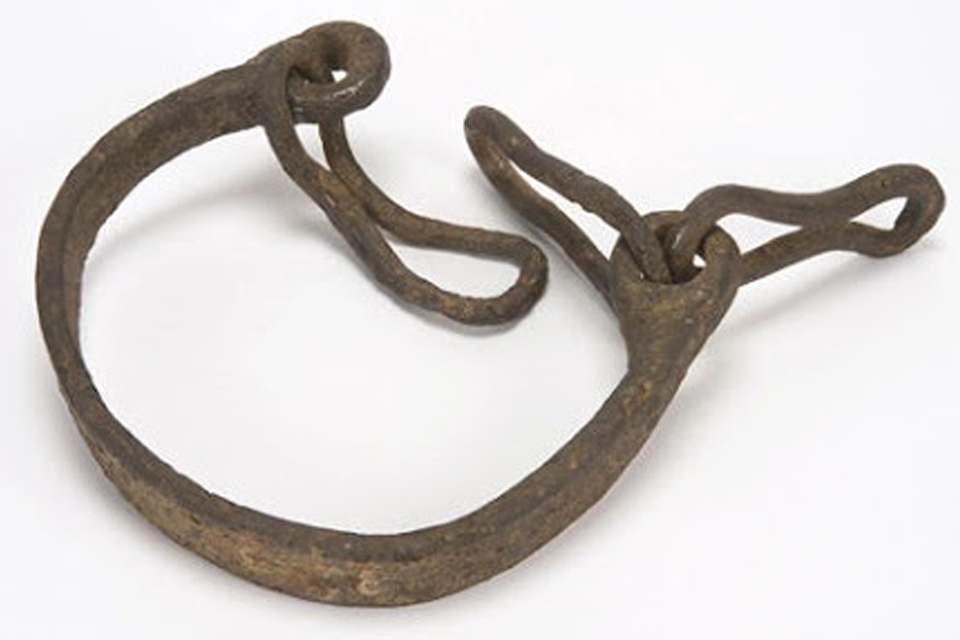 Iron shackles from the Black Earth of Birka. Found 1872 by Hjalmar Stolpe
