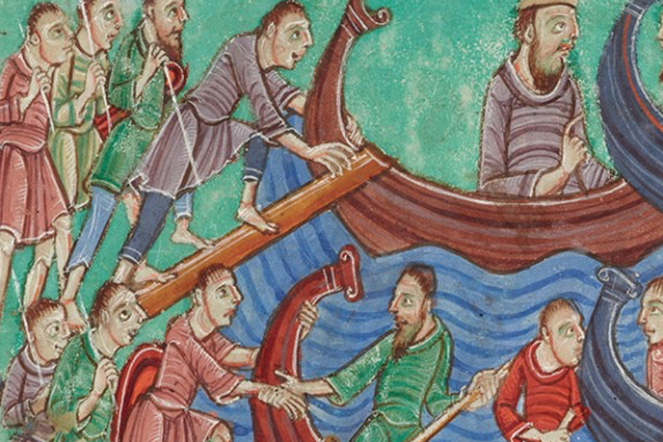 Vikings attacking England. St Edmunds © The Morgan Library and Museum