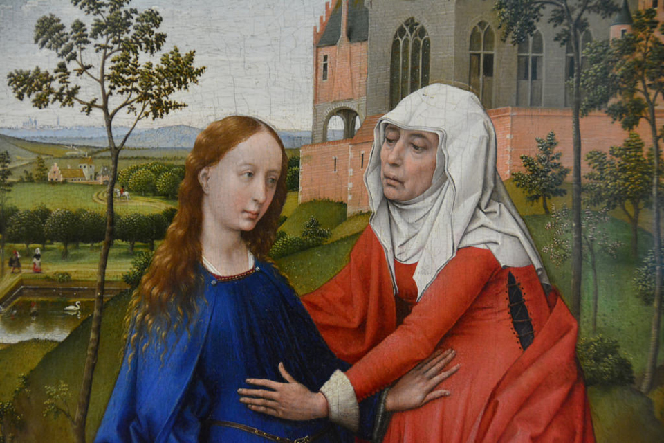 Rogier van der Weyden, Visitation, around 1445, Leipzig, Museum der bildenden Künste