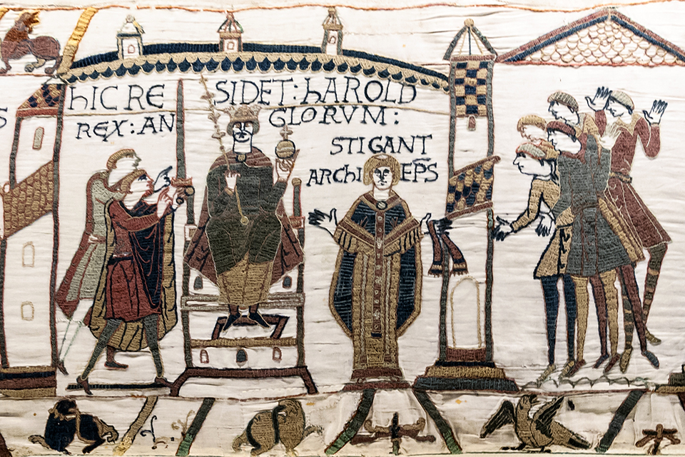 Harold's Coronation. From The Bayeux Tapestry 1066-1080. Source: Wikipedia/myrabella