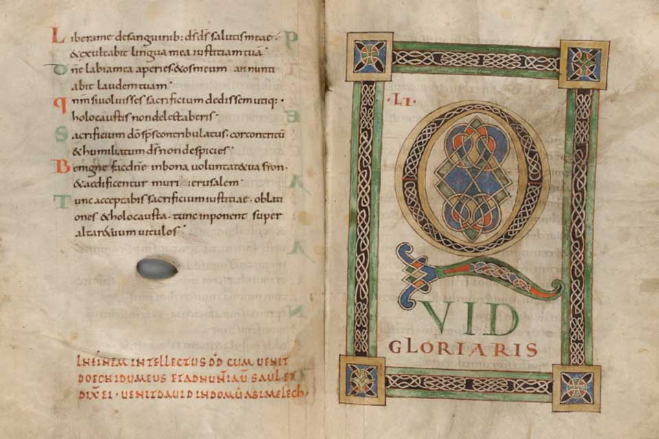 Cambridge, Corpus Christi College, MS 411: Psalter, 40v-41r. © Parker Library on the Web