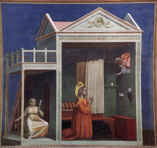 Giotto: The Annunciation of St. Anne. Padua, the Scrovegni Chapel. Source: Wikipedia