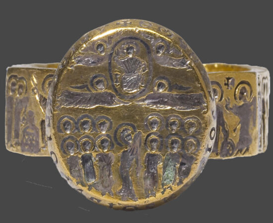 Golden ring, Byzantium 7th century. From the Walter's Art Museum, Baltimore. Source. Wikipedia