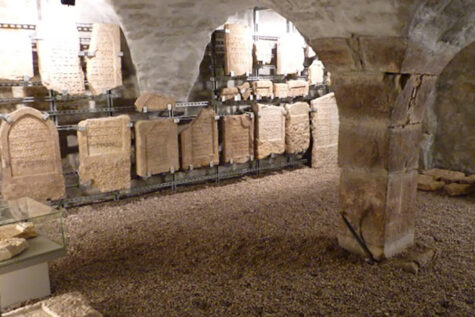 Jewish Gravestones deposited in the basement of the Stone House. Source: Wikipedia