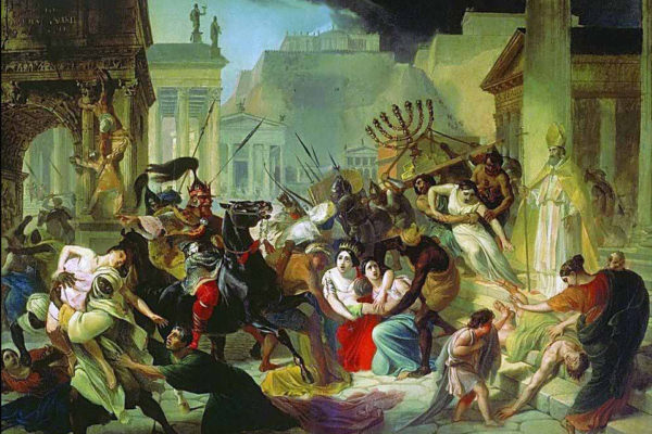 Genseric Sacking Rome. By Karl Briullov, Romantic painter from the 19th century. Source: wikipedia
