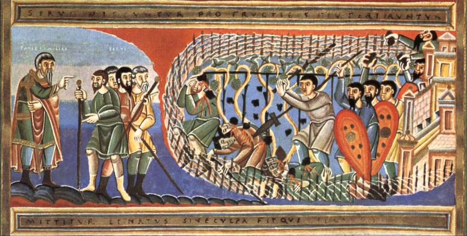 Killing the Winemaker. Codex Aureus Epternacensis fol 77 r