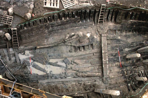 Medieval Newport Ship being excavated. Source: Wikipedia
