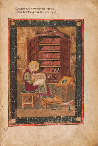 Miniature of Ezra writing in Codex Amiatinus, written at Wearmouth-Jarrow before 716: Florence, Biblioteca Medicea Laurenziana, MS Amiatino 1 (© Biblioteca Medicea Laurenziana, Florence)