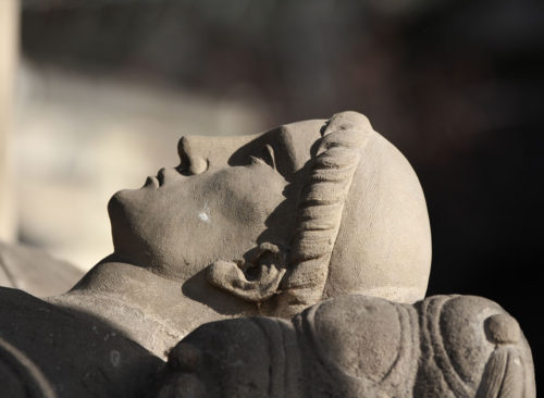 Effigy of Abelard. Partly from the original first tomb at St. Marcel- Source: Wikipedia