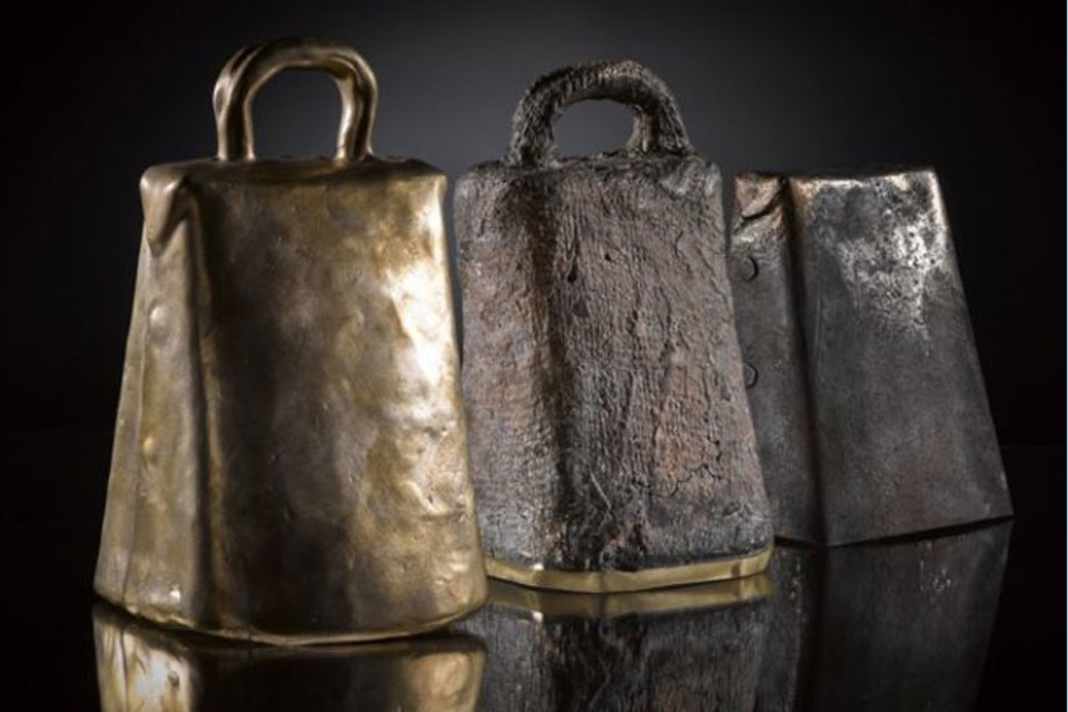 Three recreated hand-bells © National Museum of Scotland