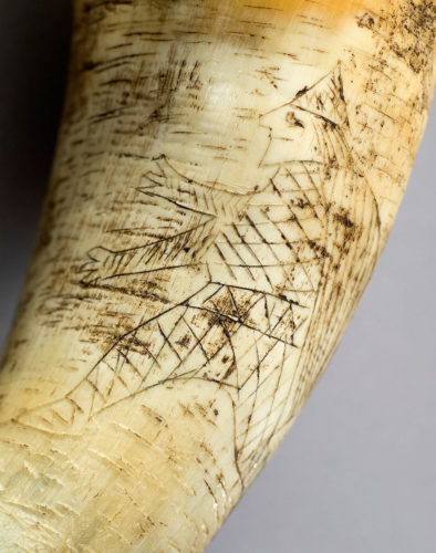 Viking scratched into a medieval drinking horn from Norway Photo: Åge Hojem, NTNU Vitenskapsmuseet 