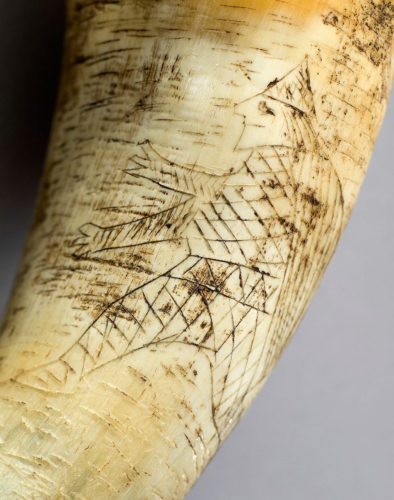 Viking scratched into a medieval drinking horn from Norway Photo: Åge Hojem, NTNU Vitenskapsmuseet