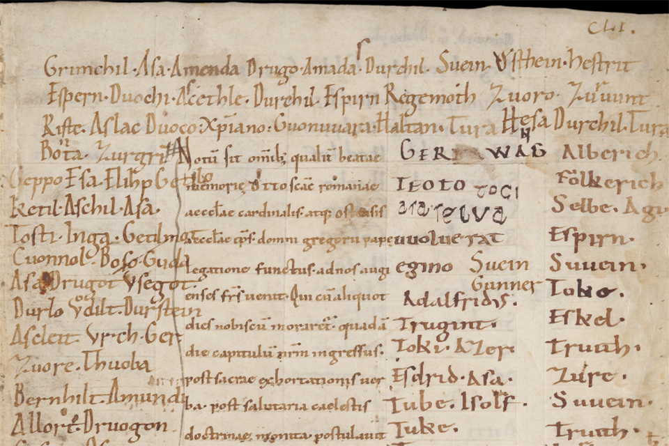 Liber Vitae from Reichenau. From Zürich Zentralbibliothek. MS Rh Hist 27 fol89r. CCBYSA