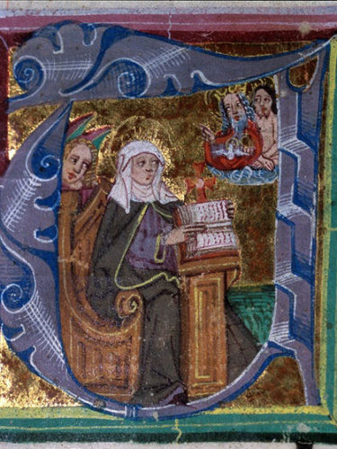 Bridgettine nun reading in the library at Altomünster