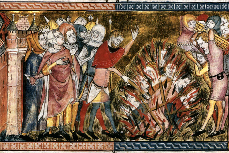 Burning the jews Alive. From Gilles le Muisit: Annales