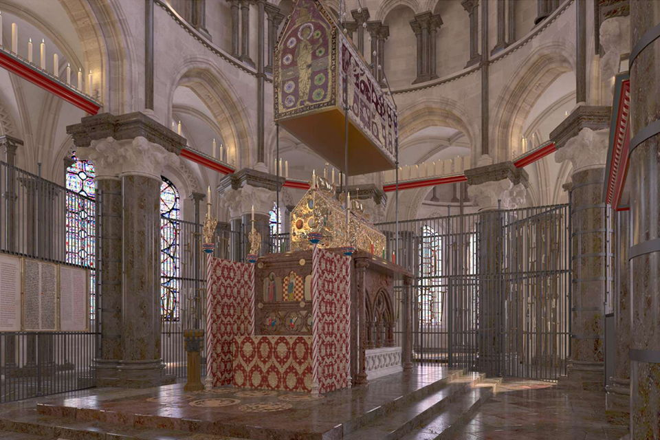 Digital reconstruction of the Shrine at Canterbury Cathdral 1408 ©Centre for the Study of Christianity and Culture
