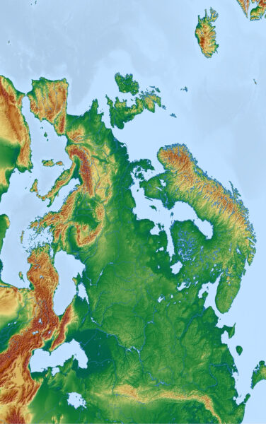 Europe - a peninsula in the midst of a seascape. Source; wikipedia