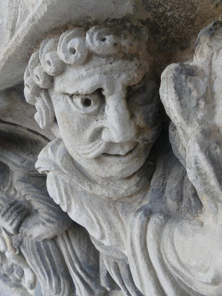 The face of Abel a Nîmes Cathedral. ©Inrap/M. Rochette