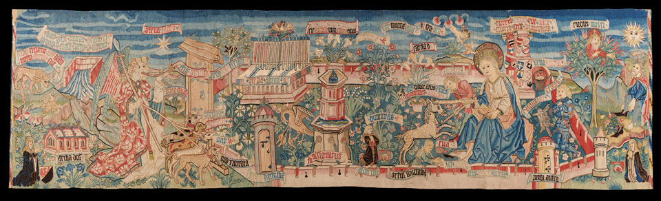 Detail from: hanging, depicting a Hortus conclusus, Basel, 1480, wool, silk, gold and silver wire, woven © Swiss National Museum, LM 1959