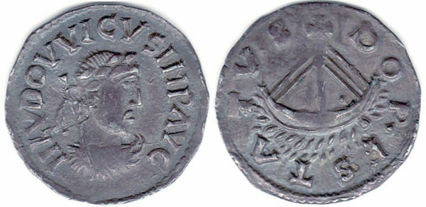 Carolingian Coin from Dorestad, after 814. Source: pinterest