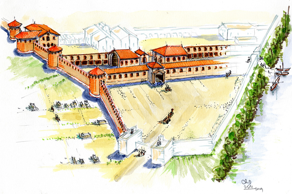 Reconstruction of the Visigothic palace at Toulouse © Christian Darles and Musée Saint-Raymond